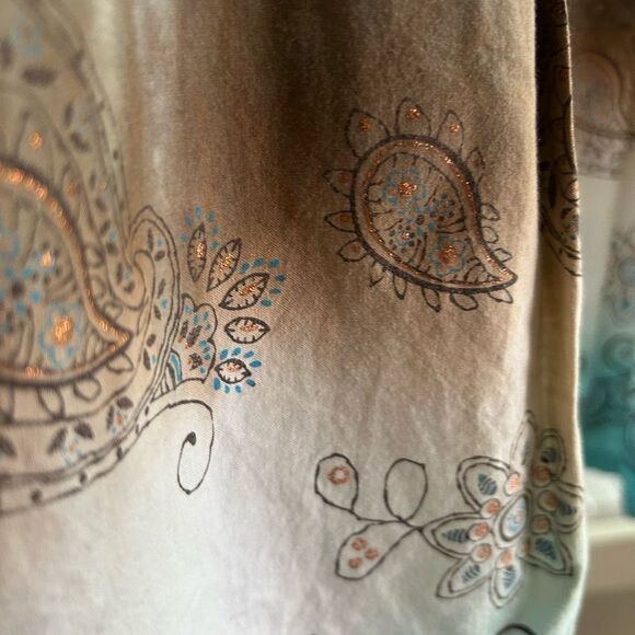 Brown and Cream Knee-Length Skater Skirt Size 11 - Picture 10 of 16